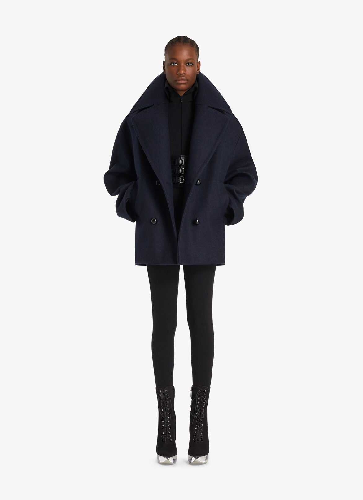 Wool Caban ALAÏA MARINE WOOL CABAN